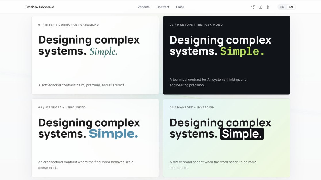 Choosing a font pair for a headline