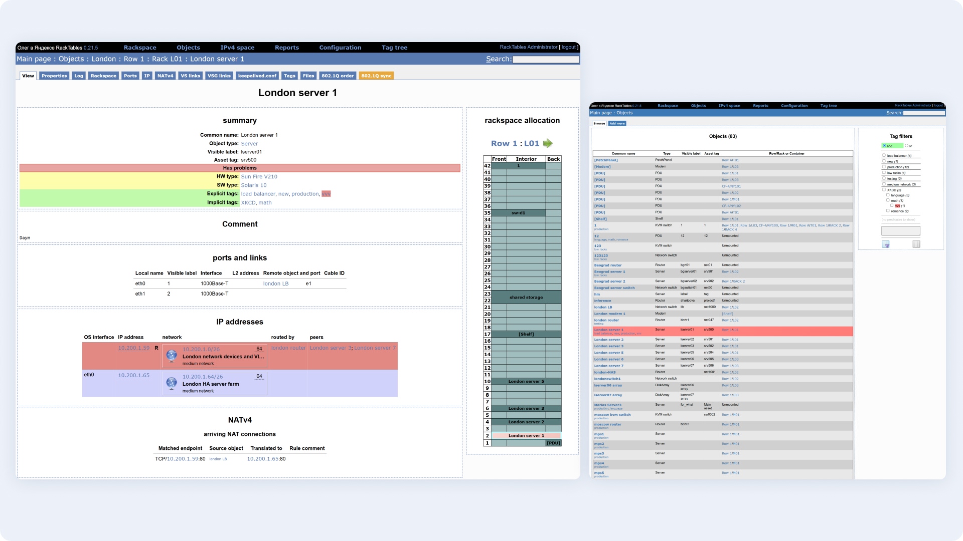 Analysis of the original interface highlighting problem areas